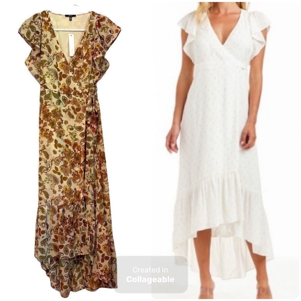 Drew Anthropologie Floral Wrap Terra Vintage Garden Midi Dress.Size Xs